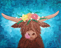 Cute Shaggy Cow fun thing to do on Mother's Day easy painting for beginners