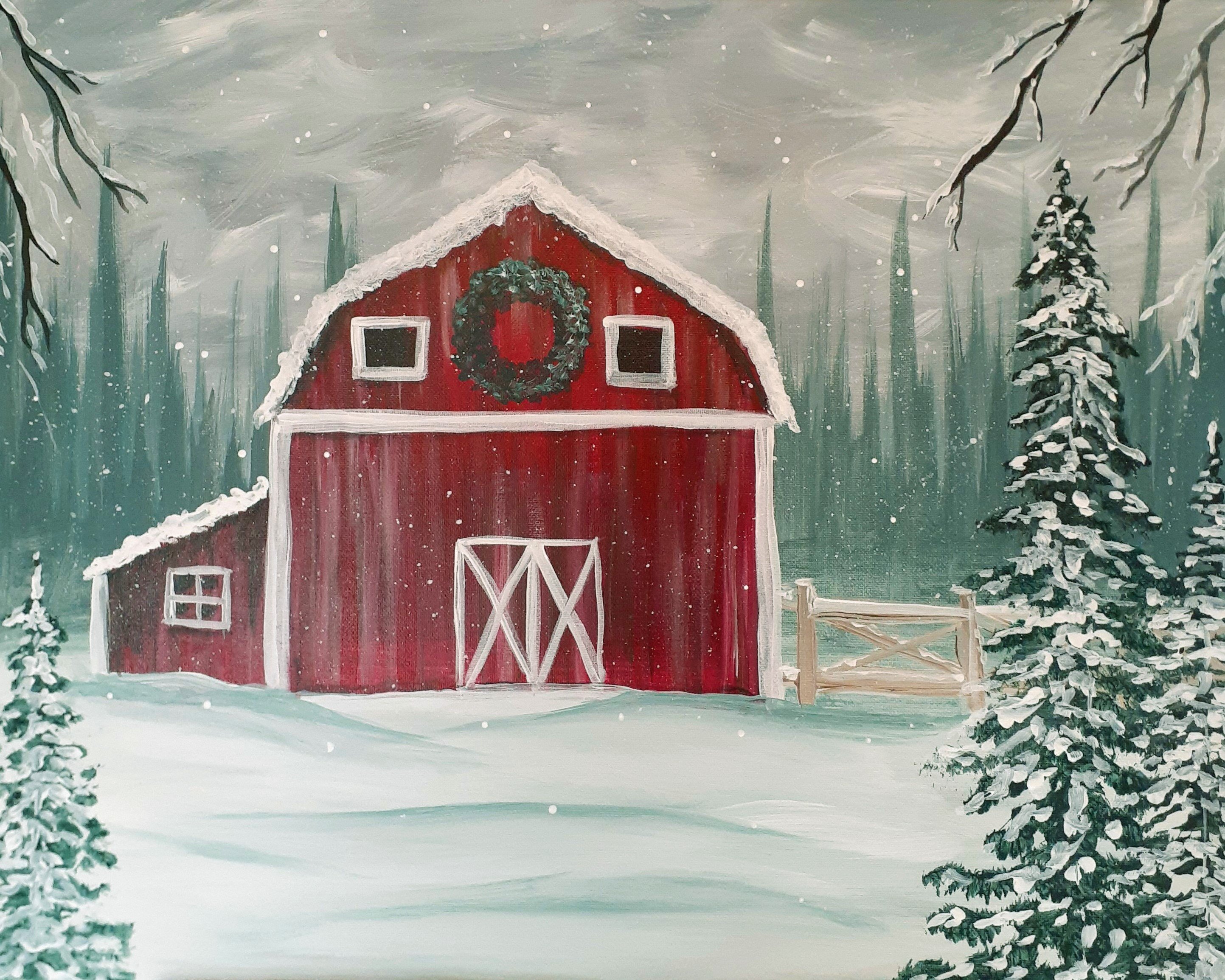 snowy-barn